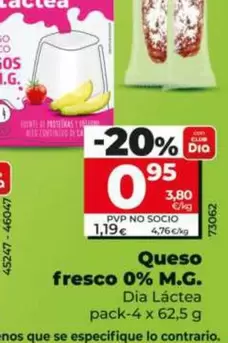 Oferta de Dia Lactea - Queso Fresco 0% M.G.  por 0,95€ en Dia