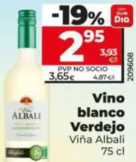 Oferta de Viña Albali - Vino Blanco Verdejo  por 2,95€ en Dia