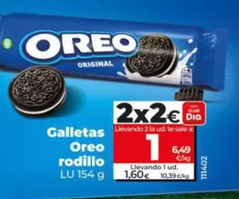 Oferta de Lu - Galletas Oreo Rodillo por 1,6€ en Dia
