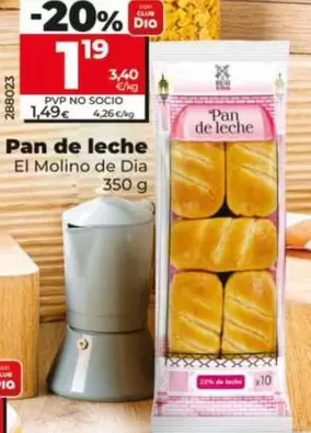 Oferta de El Molino De Dia - Pan De Leche  por 1,19€ en Dia