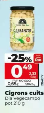Oferta de Dia Vegecampo - Garbanzos Cocidos  por 0,49€ en Dia