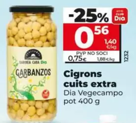 Oferta de Dia Vegecampo - Garbanzos Cocidos Extra  por 0,56€ en Dia