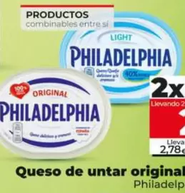 Oferta de Philadelphia - Queso De Untar Original/Light por 2,78€ en Dia