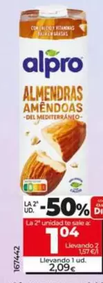 Oferta de Alpro - Bebida De Almendras por 2,09€ en Dia