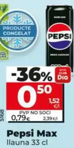 Oferta de Pepsi - Max  por 0,5€ en Dia
