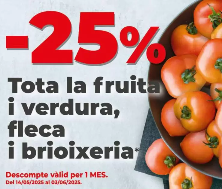 Oferta de Toda La Fruta Y Verdura Panaderia Y Bolleria  en Dia