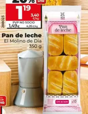 Oferta de El Molino De Dia - Pan De Leche  por 1,19€ en Dia