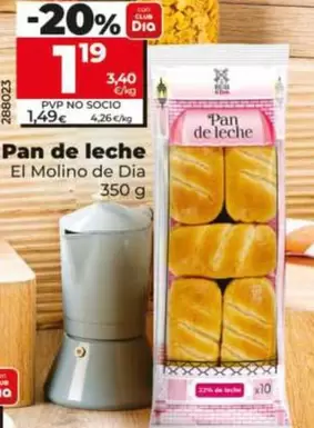 Oferta de El Molino De Dia - Pan De Leche por 1,19€ en Dia