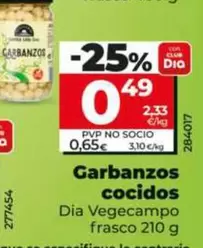Oferta de Dia Vegecampo - Garbanzos Cocidos  por 0,49€ en Dia
