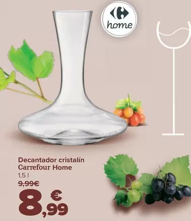 Oferta de Carrefour Home - Decantador Cristalín   por 8,99€ en Carrefour