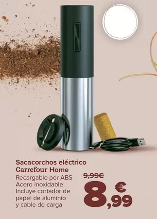 Oferta de Carrefour Home - Sacacorchos Eléctrico   por 8,99€ en Carrefour