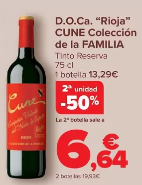 Oferta de Cune - D.O.Ca. "Rioja" Colección De La Familia en Carrefour