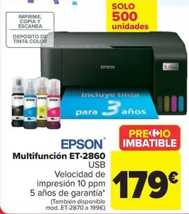 Oferta de Epson - Multifunción Et-2860 por 179€ en Carrefour