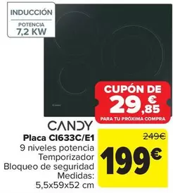 Oferta de Candy - Placa CI633CE1 por 199€ en Carrefour