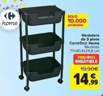 Oferta de Carrefour Home - Verdulero  De 3 Pisos   por 14,99€ en Carrefour