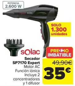Oferta de Solac - Secador Sp7170 Expert por 35€ en Carrefour