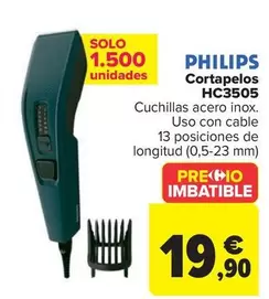 Oferta de Philips - Cortapelos Hc3505 por 19,9€ en Carrefour