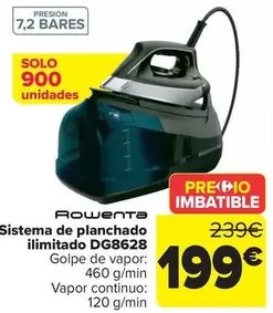 Oferta de Rowenta - Sistema De Planchado  Ilimitado Dg8628 por 199€ en Carrefour