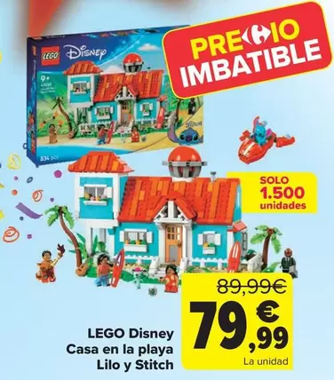 Oferta de LEGO - Disney Casa En La Playa Lilo Y Stitch por 79,99€ en Carrefour