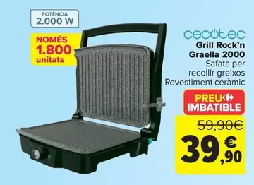 Oferta de Cecotec - Grill Rock’n Grill 2000 por 39,9€ en Carrefour