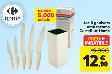 Oferta de Carrefour Home - Juego 5 Cuchillos Con Tacoma   por 12,9€ en Carrefour