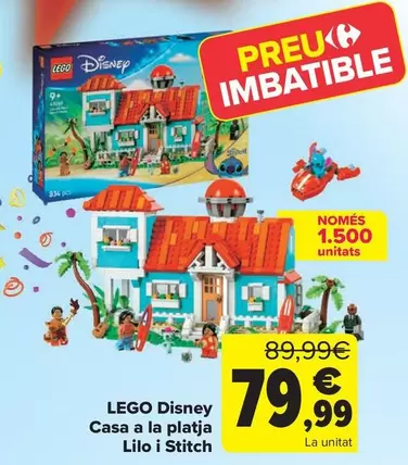 Oferta de LEGO - Disney Casa En La Playa Lilo Y Stitch por 79,99€ en Carrefour