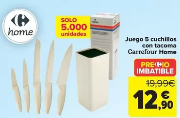 Oferta de Carrefour Home - Juego 5 Cuchillos Con Tacoma   por 12,9€ en Carrefour