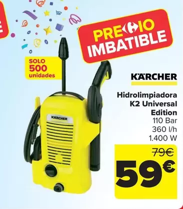 Oferta de Kärcher - Hidrolimpiadora  K2 Universal Edition por 59€ en Carrefour