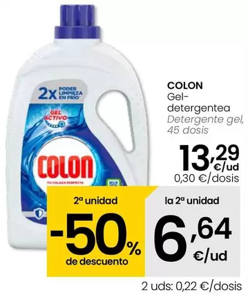 Oferta de Colon - Detergente Gel por 13,29€ en Eroski