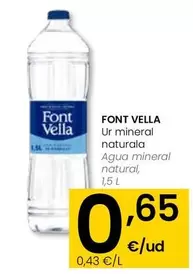 Oferta de Font Vella - Agua Mineral Natural por 0,65€ en Eroski