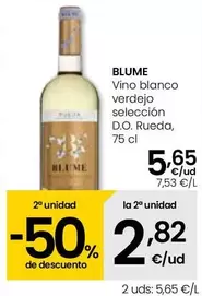 Oferta de Blume - Vino Blanco Verdejo Selección D.O. Rueda por 5,65€ en Eroski