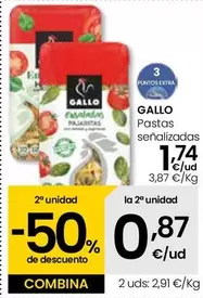 Oferta de Gallo - Pastas Señalizadas por 1,74€ en Eroski