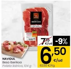 Oferta de Navidul - Paleta Iberica por 6,5€ en Eroski