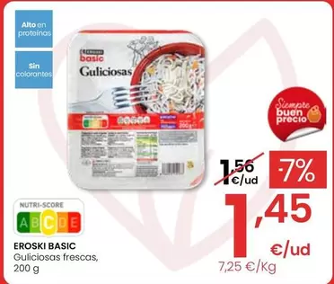 Oferta de Eroski Basic - Guliciosas Frescas por 1,45€ en Eroski
