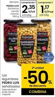Oferta de Pedro Luís - Garbanzo Cocido Natural por 2,35€ en Eroski