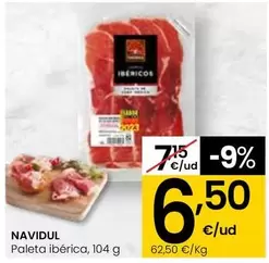 Oferta de Navidul - Paleta Iberica por 6,5€ en Eroski