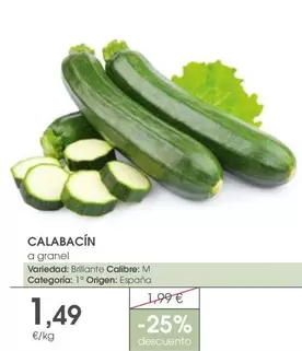 Oferta de Brillante - Calabacin por 1,49€ en Supermercados Plaza