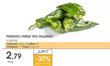 Oferta de Palermo - Pimiento Verde Tipo por 2,79€ en Supermercados Plaza