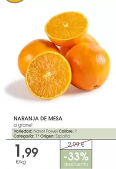 Oferta de Origen - Naranja De Mesa por 1,99€ en Supermercados Plaza