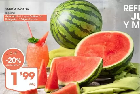Oferta de Jasper - Sandía Rayada por 1,99€ en Supermercados Plaza