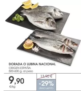 Oferta de Origen - Dorada O Lubina Nacional por 9,9€ en Supermercados Plaza