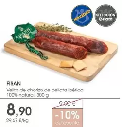 Oferta de Bellota - Velita De Chorizo De  Iberico 100% Natural por 8,9€ en Supermercados Plaza