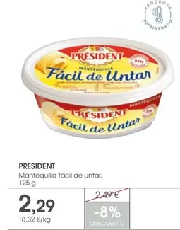 Oferta de Président - Mantequilla Facil De Untar por 2,29€ en Supermercados Plaza