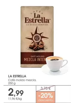 Oferta de La Estrella - Cafe Molido Mezcla por 2,99€ en Supermercados Plaza