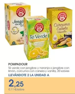 Oferta de Pompadour - Té Verde por 2,25€ en Supermercados Plaza