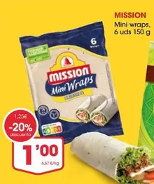 Oferta de Mission - Mini Wraps por 1€ en Supermercados Plaza