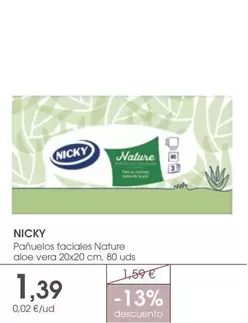 Oferta de Nicky - Panuelos Faciales Nature Aloe Vera por 1,39€ en Supermercados Plaza
