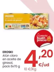 Oferta de Eroski - Atun Claro En Aceite De Girasol por 4,2€ en Eroski
