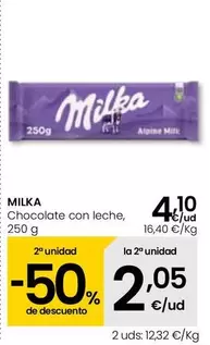 Oferta de Milka - Chocolate Con Leche por 4,1€ en Eroski