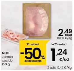 Oferta de Noel - Jamon Cocido por 2,49€ en Eroski